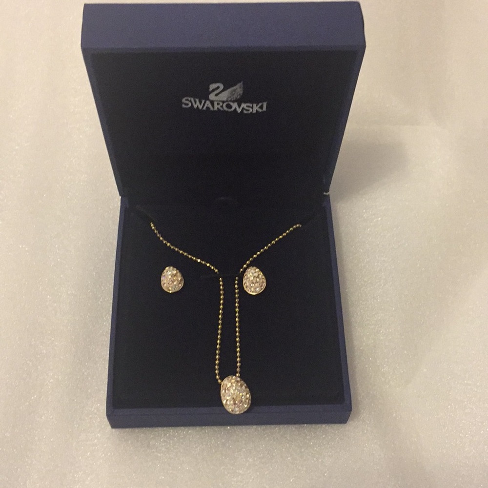 Authentic Swarovski necklace and earrings set
